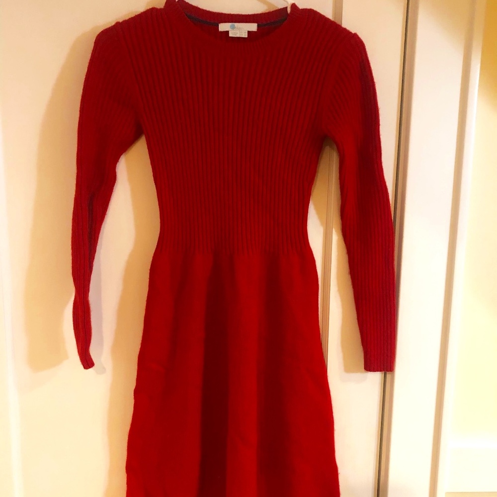 Red Boden wool-blend sweater dress, size 2R